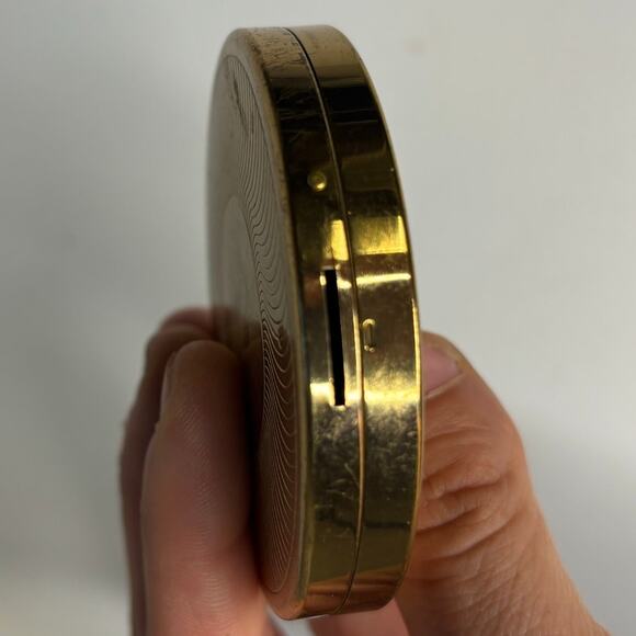 Vintage MCM Merle Norman Empty Powder Compact Boomerang Atomic Age Gold Tone - Picture 4 of 6